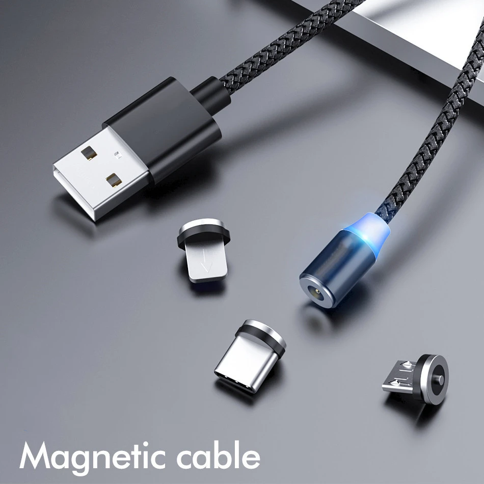 Магнитный зарядный кабель Micro USB Type C для Samsung Xiaomi Huawei мобильный телефон провод Iphone