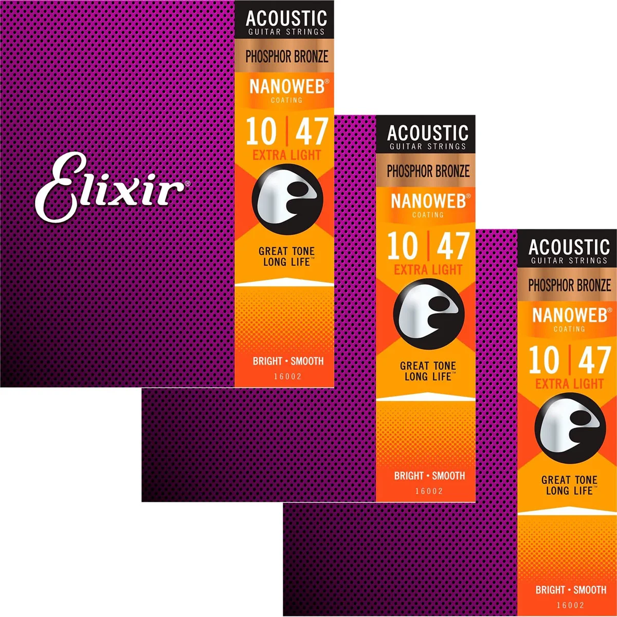 Elixir 16002 NanowebCoating Фосфористая бронзовая акустическая гитарная струна из