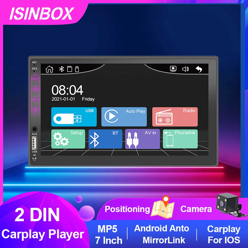 Автомагнитола Apple Carplay 2 Din Android автомобильный мультимедийный плеер MirrorLink