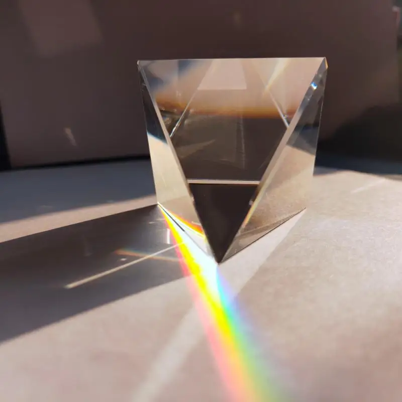 

50 мм оптическая стеклянная призма, пирамида Радуга Прозрачный Прямоугольный многогранные науки изучения фотографии инструменты Детский п...
