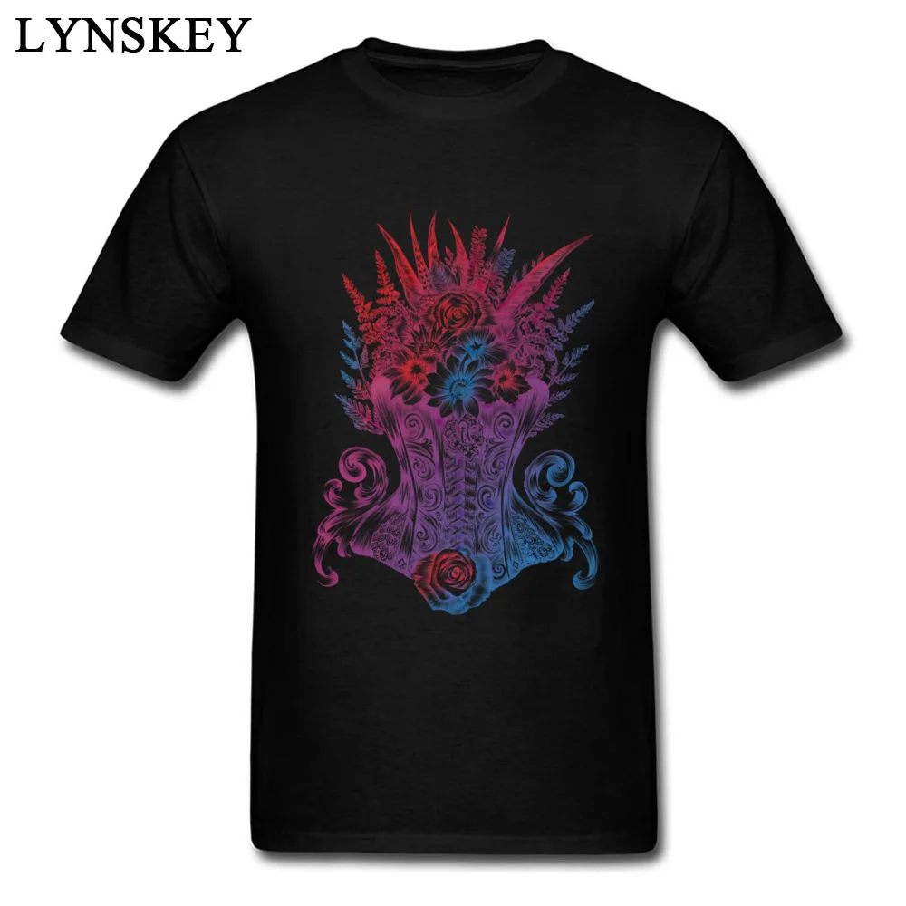 

Hot Selling Art Design Floral Garden Printed T-shirt For Men Novelty Autumn Winter Cotton Tops Gift Tee Shirt