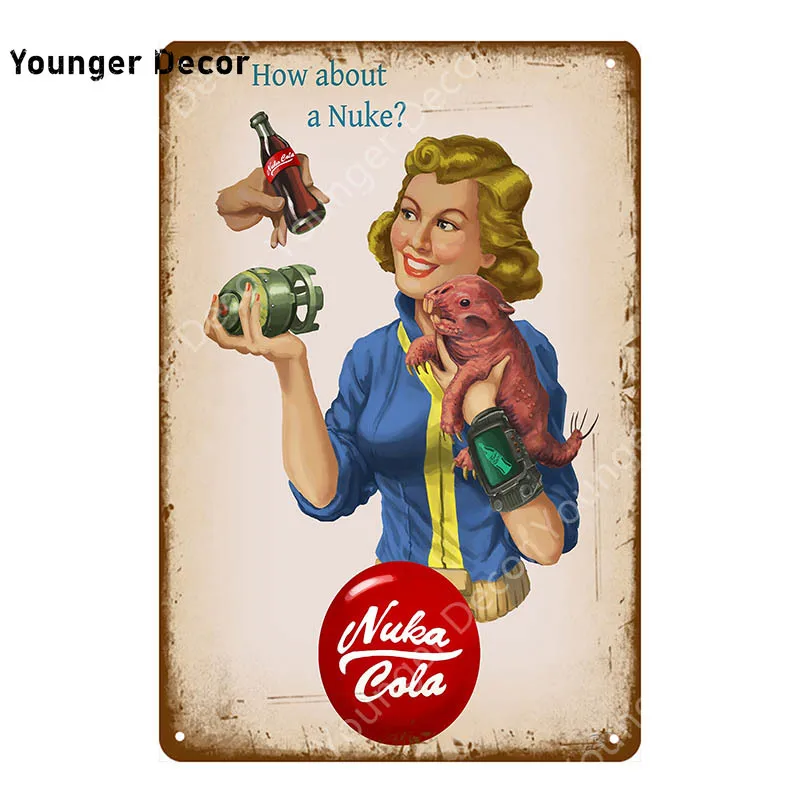 Квантовый постер Drink Nuka Cola Fallout 3 4 Game металлические знаки настенный Декор для дома