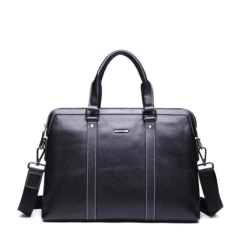 Fashion Luxury Men Bag Genuine Leather Handbag Shoulder Bags Business Men Briefcase Laptop Bag