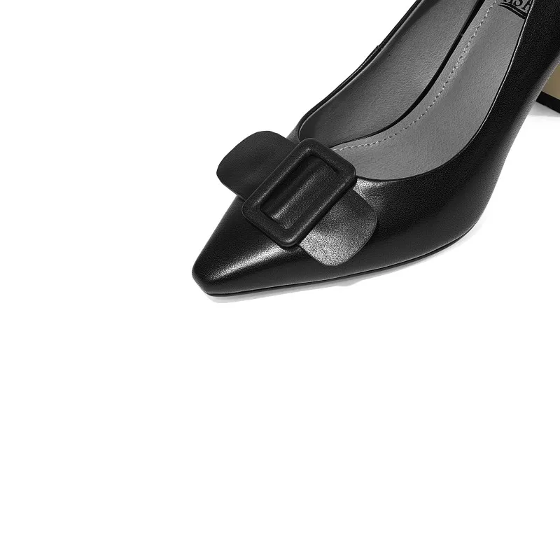 Женские туфли-лодочки на высоком каблуке неглубокие толстые туфли с острыми