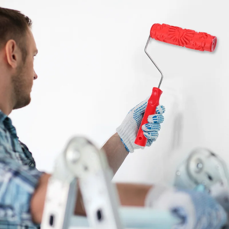 Резиновый ролик для краски с рисунком инструменты нанесения на стены рельефная