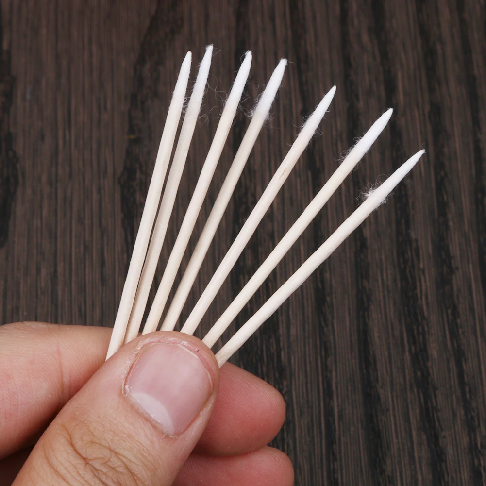 

300pcs Wood Cotton Swab Cosmetics Permanent Makeup Health Medical Ear Jewelry Clean Sticks Buds Tip Wood Cotton Head Swab