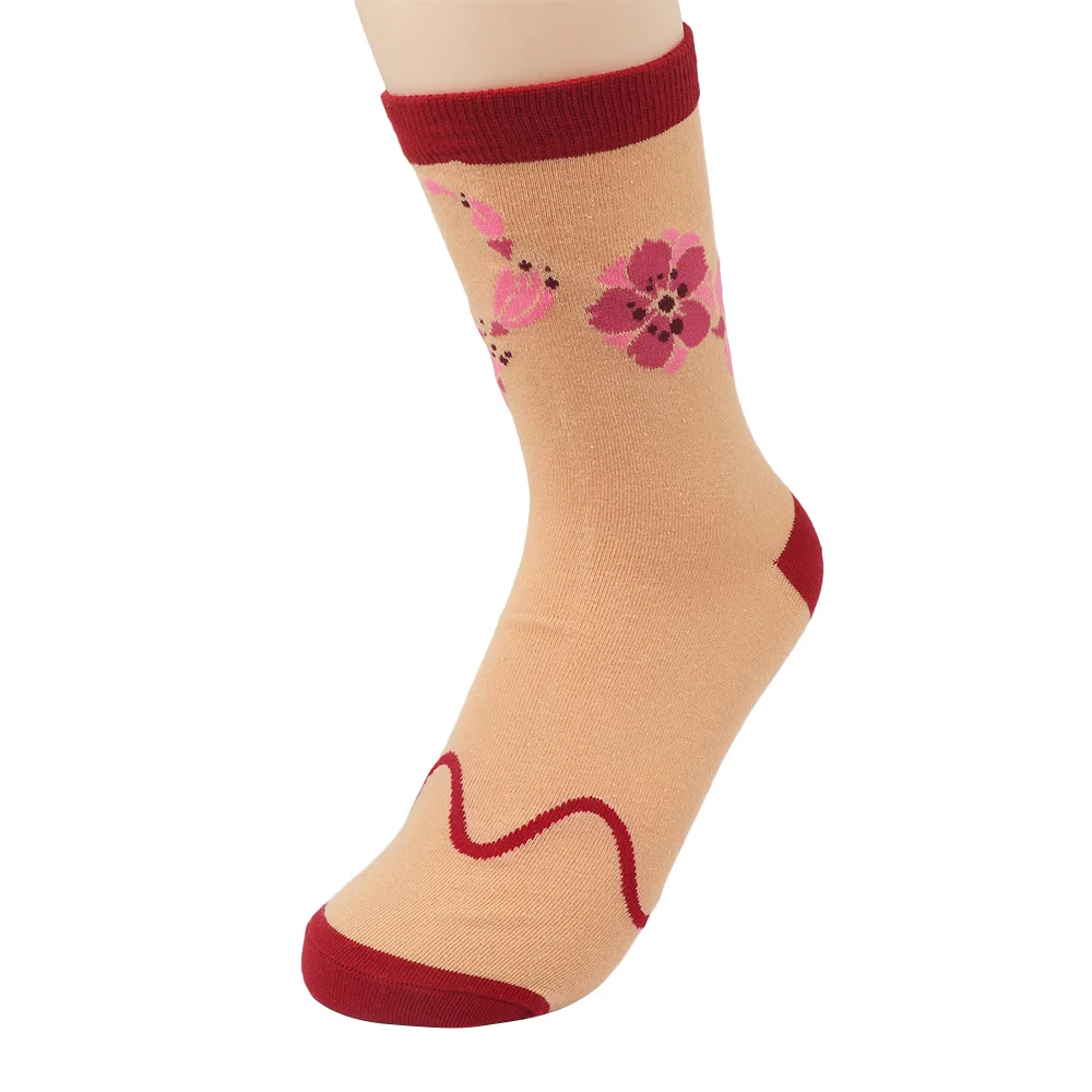1 пара креативных женских Хлопковых Носков с цветком вишни красивые розовые