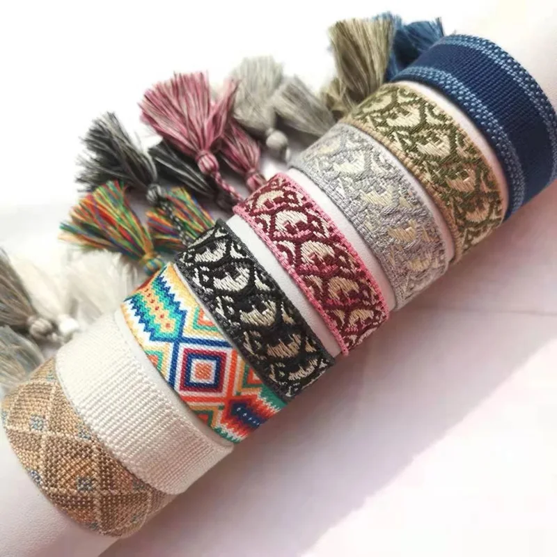 

Classic Friendship Bracelet Fashion Woven Plain Bracelets Super Cute Women Stacking Jewelry with Tassels Adjustable Length 2021