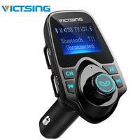 victsing car fm transmitter mp3 player bluetooth handsfree car kit wireless radio audio adapter with dual usb 2 1a usb charger