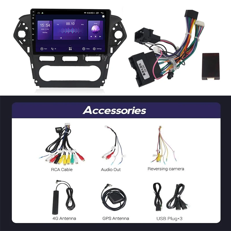 Новый Android 10 0 мультимедийный автомобильный радиоплеер для Ford Mondeo 4 2010 - 2014 GPS