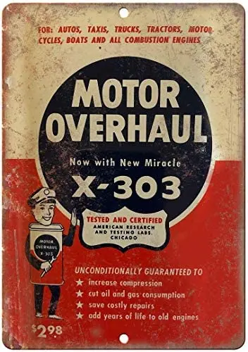 

Adkult Motor Overhaul Vintage Can Porcelain Look Reproduction Metal Sign U280