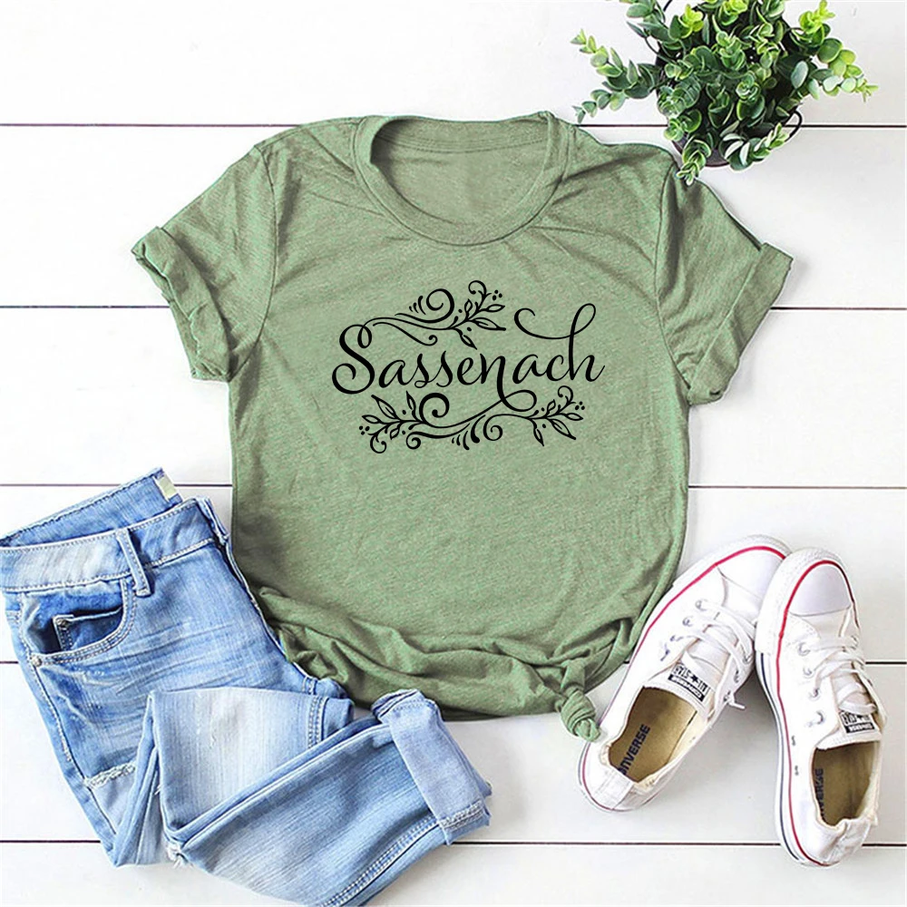 2020 sassenach shirt outlander book series t shirt claire jamie fraser shirts outlander tv show inspired tee women vintage tops free global shipping