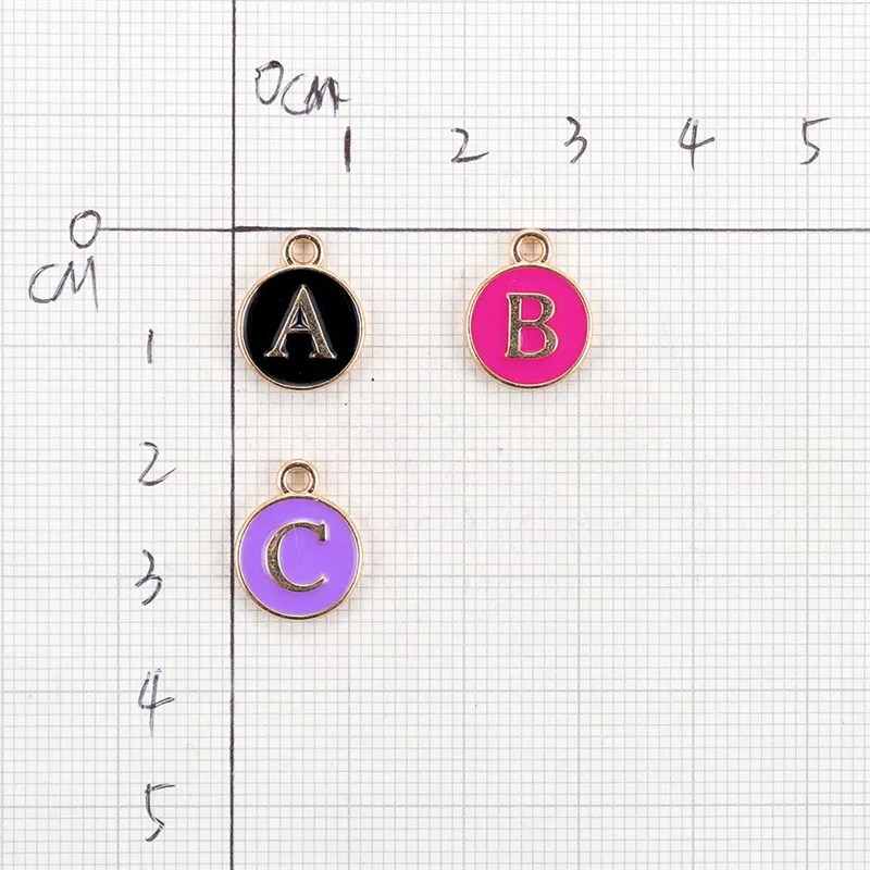 

26pcs/lot Mixed Colorful Letter Round Charms Pendant DIY Bracelet Necklace For Jewelry Making Accessories