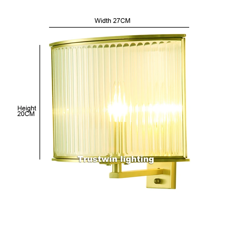 Европейская итальянская Современная медная настенная лампа для фойе коридора