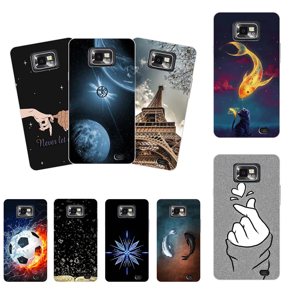 Модный мягкий силиконовый защитный чехол для samsung Galaxy S2 i9100 S2plus i9105 с УФ принтом