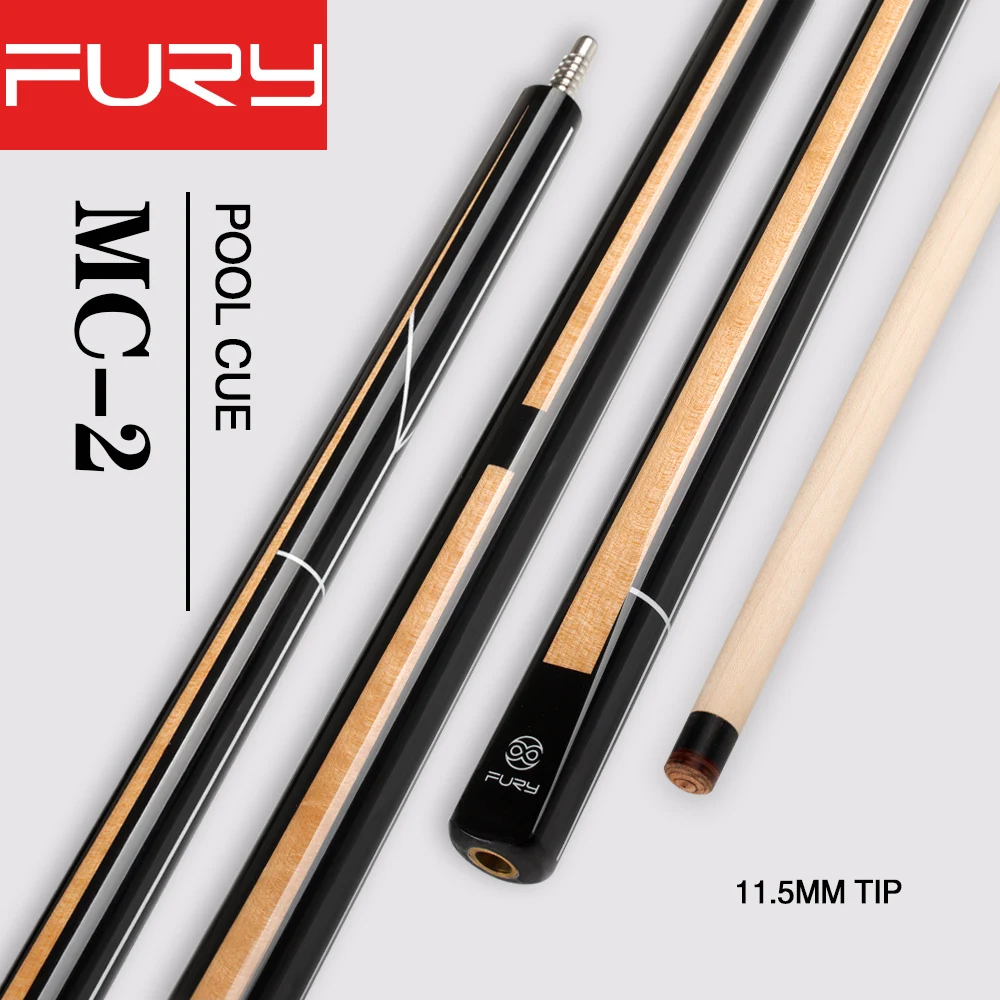 

Fury Billiard Pool Cue MC-2 11.5mm Tiger Everest Tip CTM Maple Shaft Professional 8 Teeth Joint Piano Paint Grip Billiard Sticks