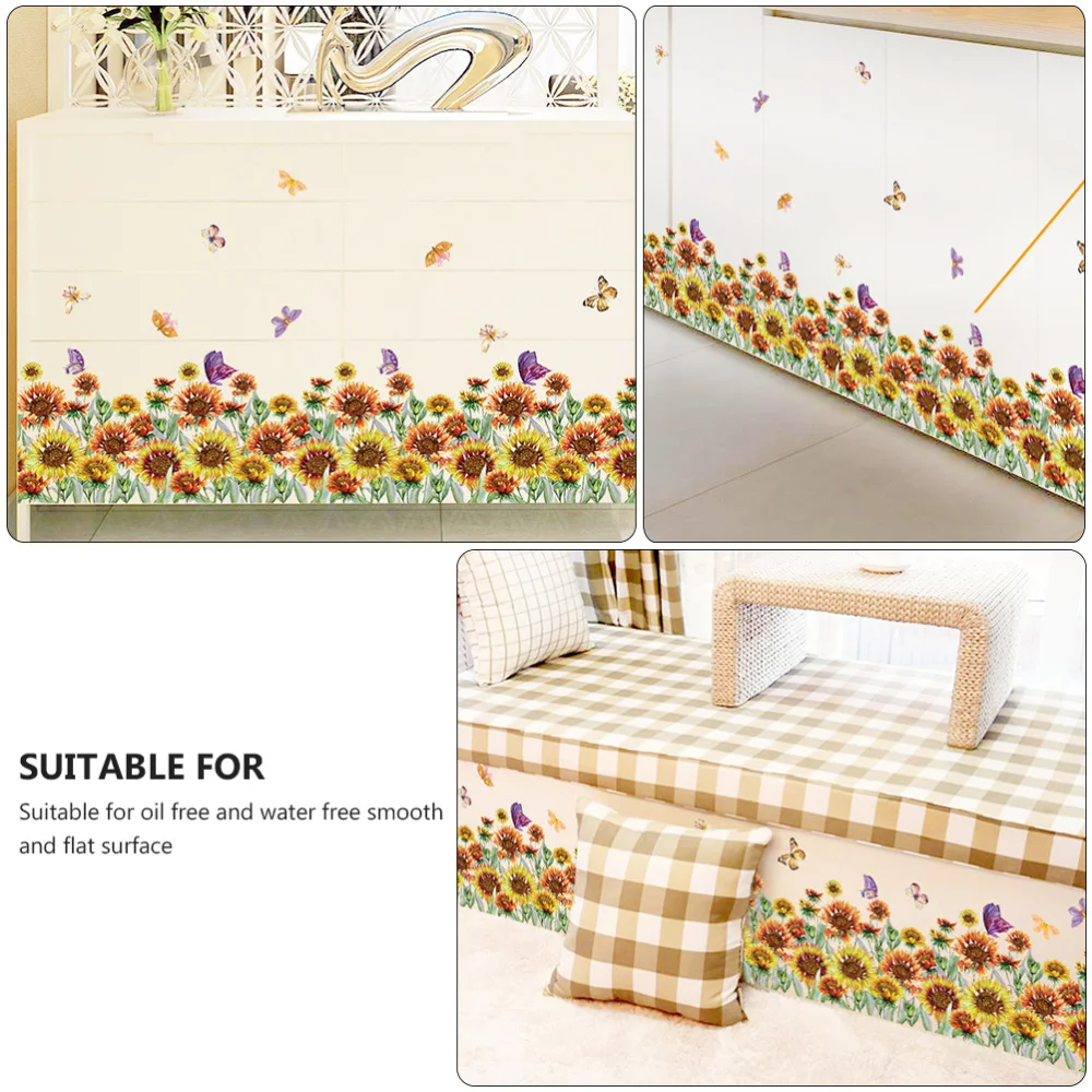 

3 Sheets Flower Wall Decal Removable Home Room Background Wall Sticker Decor