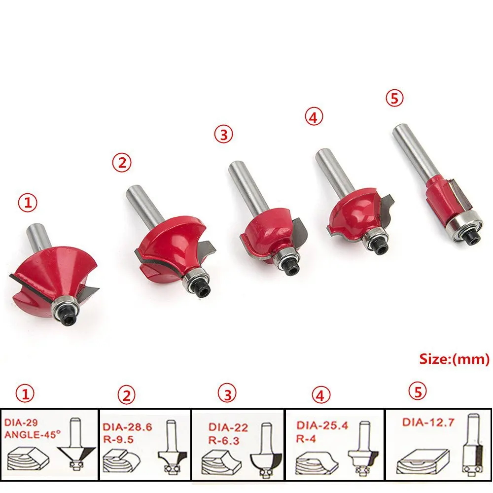 Фрезы карбидные для деревообработки 15 шт./компл. 1/4 дюйма | Инструменты