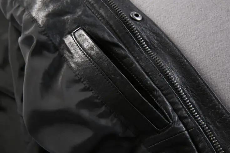 

Classic Alpha M65 jacket italy import tanned sheepskin slim fit genuine leather jackets and coats men green black