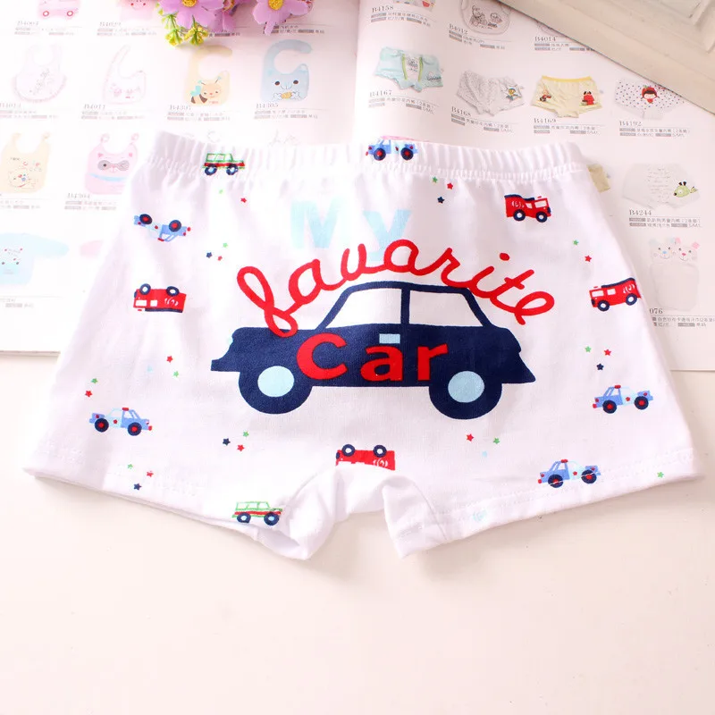 

4/PCS Children's Underwear Panties Boy's Underwear Teen Boxer Briefs Loose Cotton Cartoon Breathable Briefs For Kids