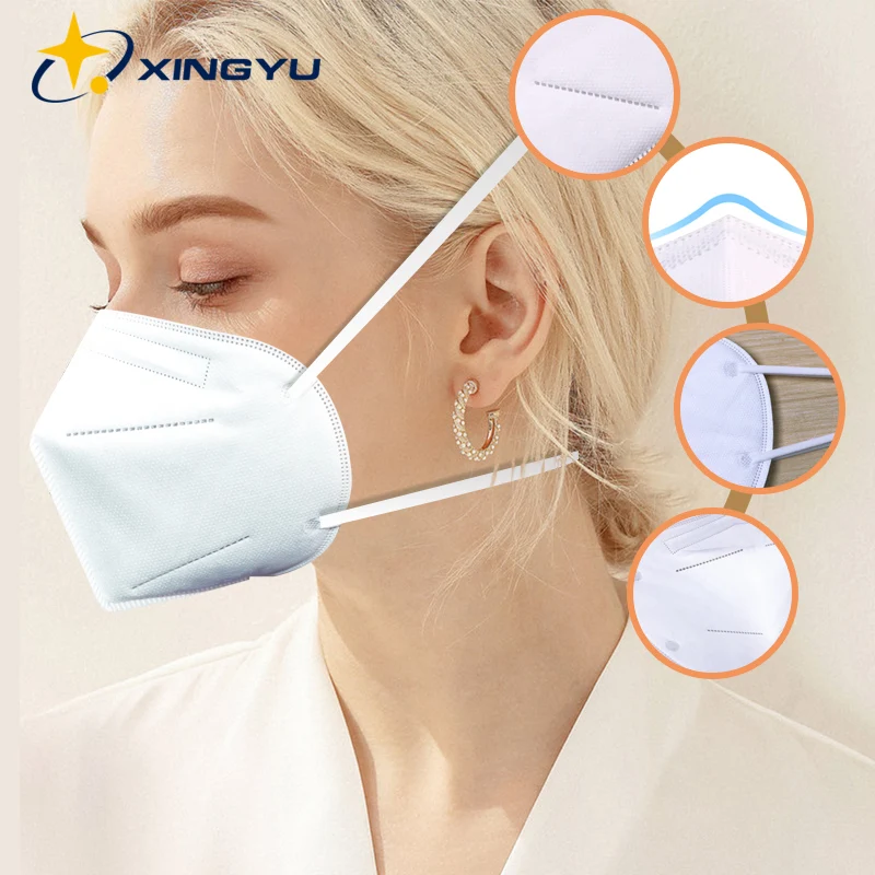 Face Mask with Head Strap and Filter Pocket KN95 Masks FFP2 5 Layers Reusable Mouth Masken CE MASK Respirator | Безопасность и