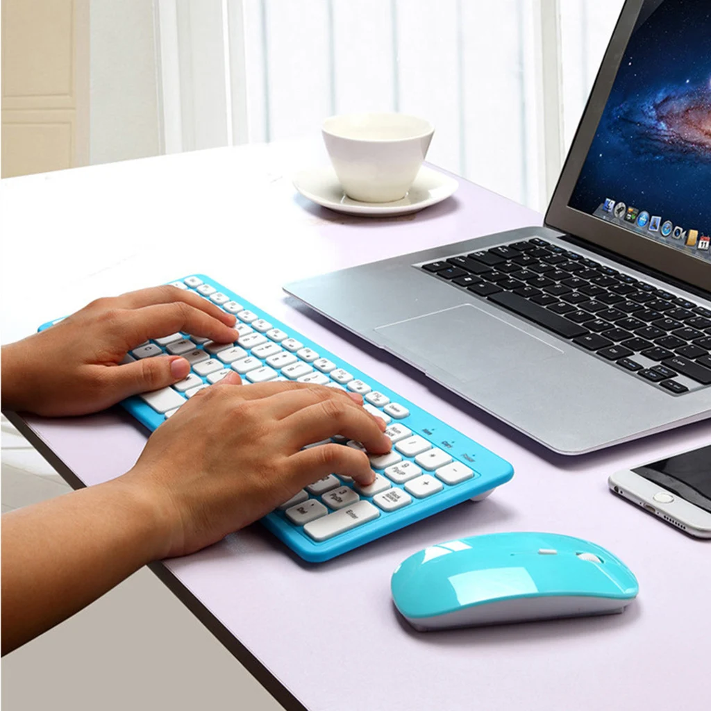 Портативный тонкий ультра-тонкий бизнес 2 4G Беспроводная клавиатура и мышь комбо