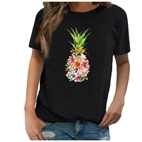 funny pineapple print women t shirt short sleeve casual femme t shirt loose tee shirt for women summer clothes woman fashion top