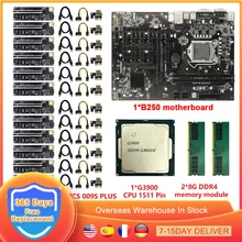 Набор материнской платы для майнинга B250, LGA1151 DDR4 PCIE X1 PCI-E X16 G3900 CPU 009S PLUS, графическая карта 12 GPU, для майнинга биткоинов