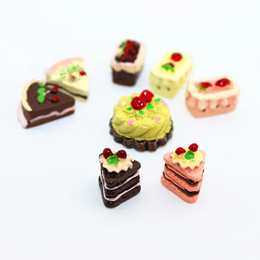 Миниатюрные аксессуары для кукольного домика из смолы имитация торта на день