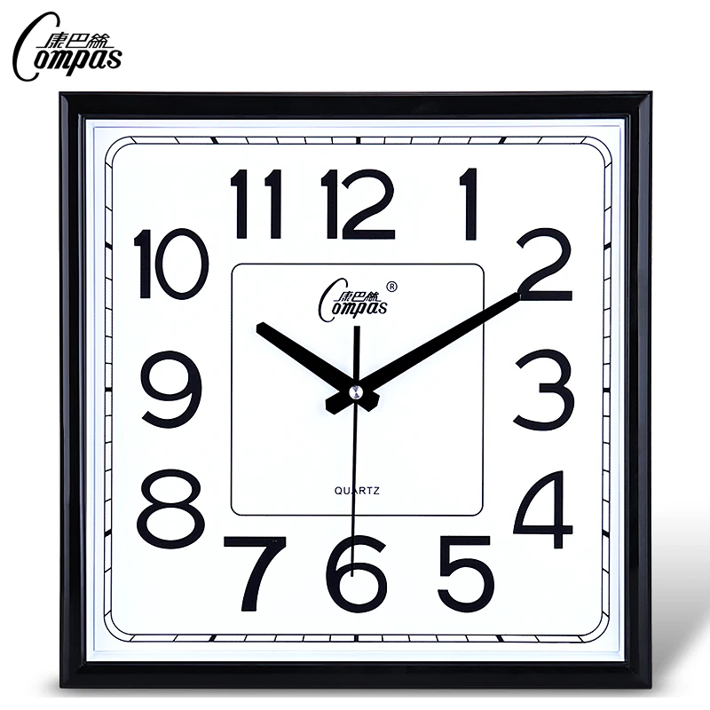 Квадратный бесшумный механизм настенных часов гостиной Современные Кварцевые