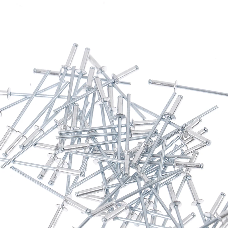 

100Pcs Round Head Aluminium Mushroon Head Break Mandrel Blind Rivets Nail Rivets For Furniture Car Aircraft