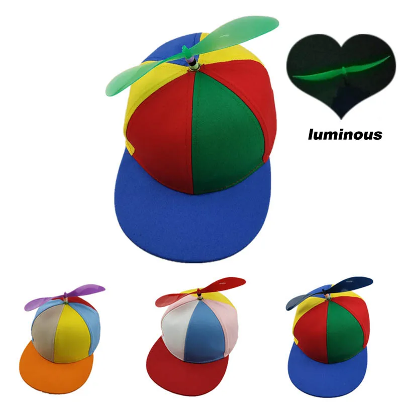 

Funny Helicopter Propeller Baseball Caps Colorful Patchwork Cap Sun Children Boys Girls Snapback Hat