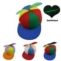 funny helicopter propeller baseball caps colorful patchwork cap sun children boys girls snapback hat