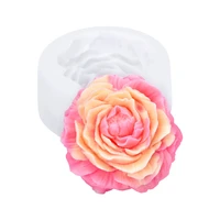 newly designed decorative peony plaster mold silicone rose candle mould diy flower shape soap tool home decorations