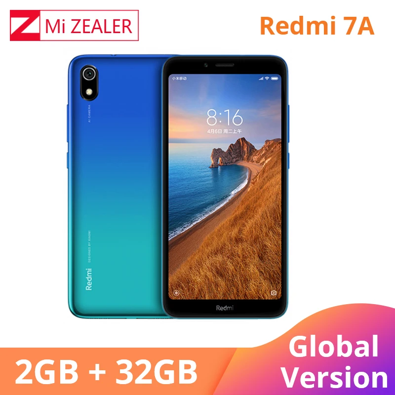Новая глобальная версия Redmi 7A 2 ГБ 32 мобильный телефон Snapdargon 439 Восьмиядерный 5 45