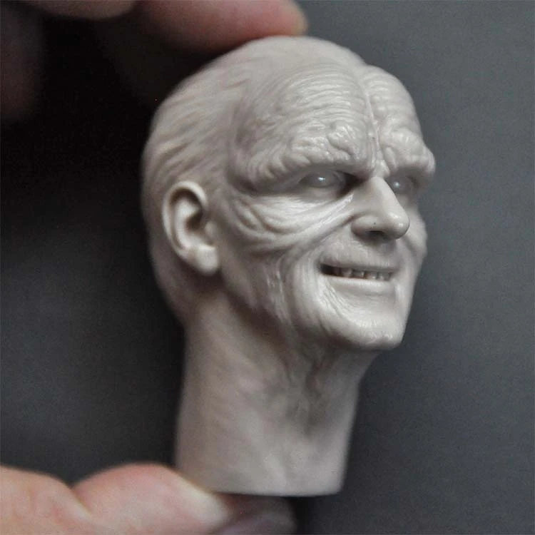 Неокрашенная голова Sheev Palpatine масштаба 1/6 модель для 12-дюймовой экшн-фигурки куклы