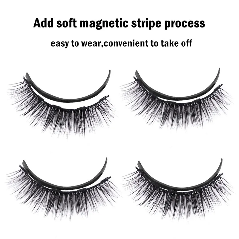 2020 New 5 Magnetic Fake Eyelashes Liquid Eyeliner Tweezer Set Handmade Natural Long Lasting Magnet Eyelash Faux Cils Magnetique | Красота и