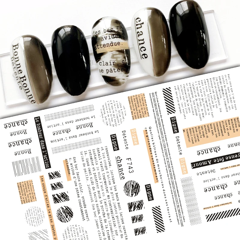 

2021 3D Nail Sticker Cool /English Letter Sticker For Nail Foil Love Russian Letters Adhesive-self-nail art stickers Sticker,F74