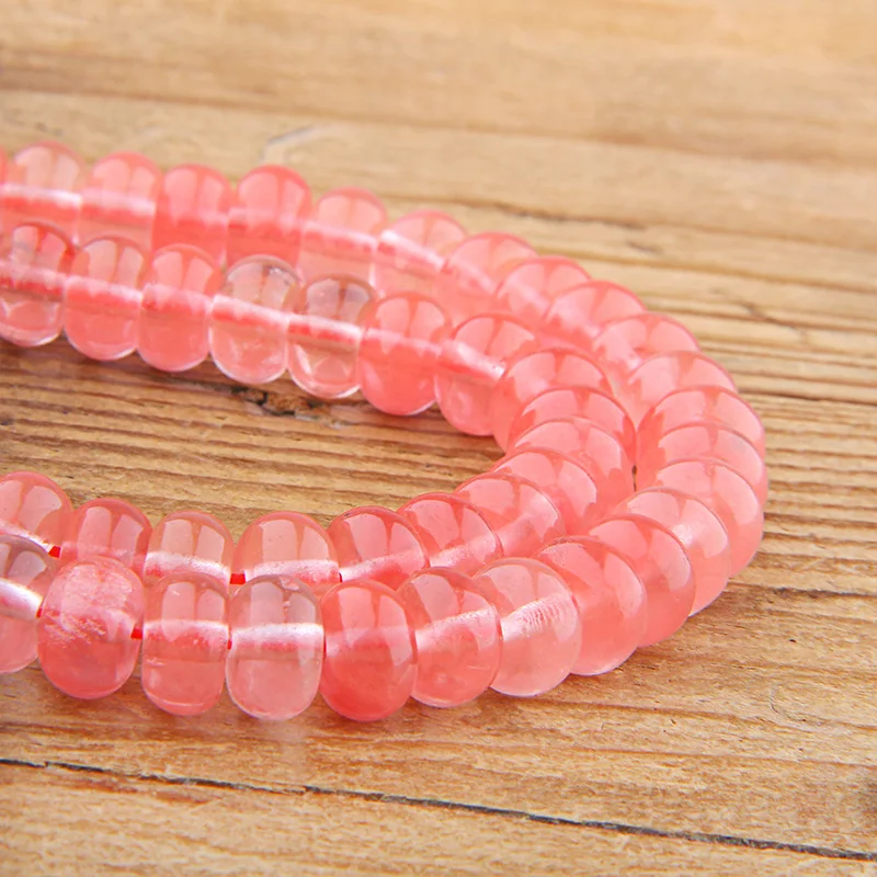 Natural Red watermelon tourmaline Gem Stone flat Polish Loose Spacer Rondelle Beads 4*6/5*8MM DIY For Jewelry Making Bracelet | Украшения и