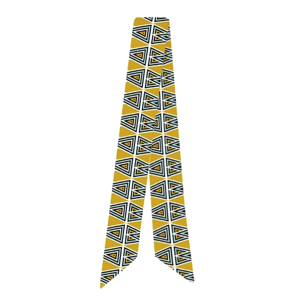 

2020 Women Fashion Ethnic geometric printing ever-changing bag handle tie wrap silk scarf small scarf