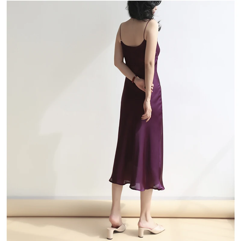 Платье женское Атласное Вечернее на бретелях-спагетти элегантный вечерний