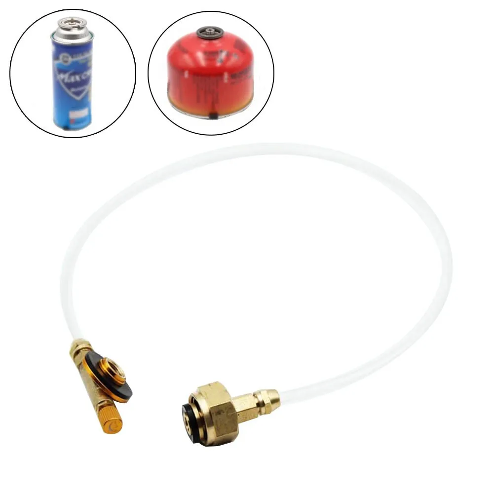 

Outdoor Camping Propane Refill Adapter Lp Gas Stove Long Flat Tank Coupler Adapter Gas Charging Accessories With Shut-off Switch