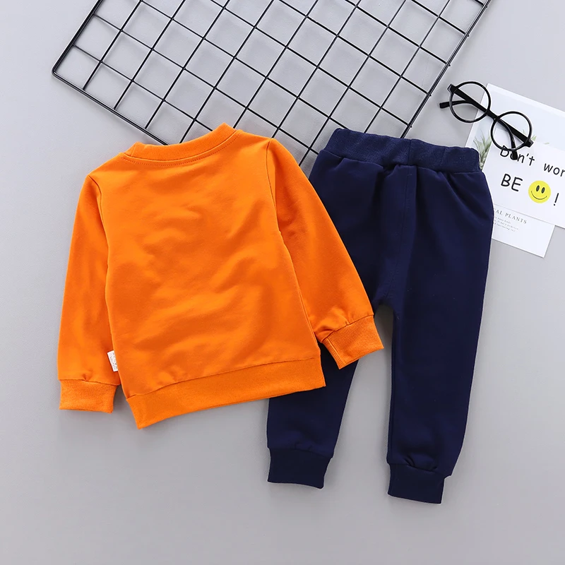 Children Cotton Clothing Sets Spring Autumn Baby Boys Cartoon T-Shirts Pants 2Pcs/set Fashion Kid Girl Clothes Toddler Tracksuit | Детская