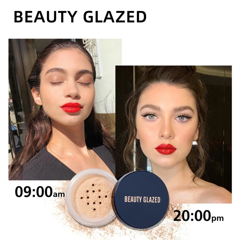BEAUTY GLAZED 2 цвета рассыпчатая пудра для лица минеральный водонепроницаемый матовый