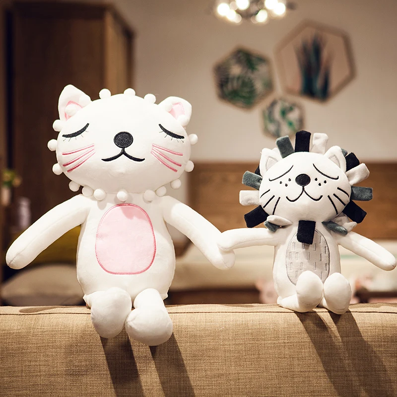 40/60 см Kawaii Лев и кошка плюшевые игрушки животных Подушка пушистый кот куклы