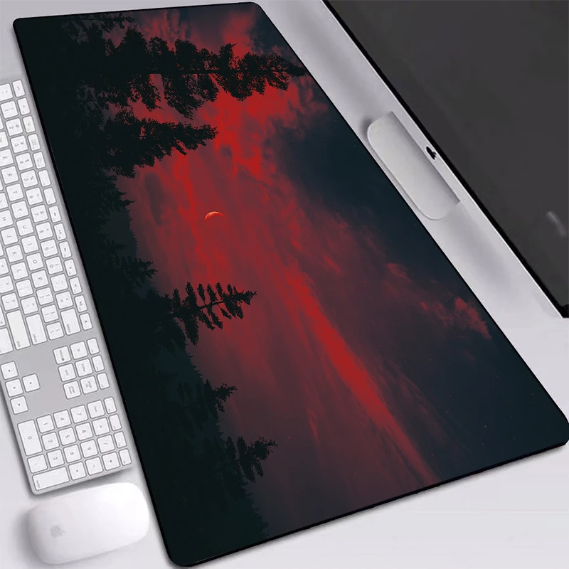 

Beautiful Sunset Over The Forest Mat Pad XXL Mouse-Pad Locking Edge Gaming Mouse Pad Non-slip Accurate-control Desktop Game Pad
