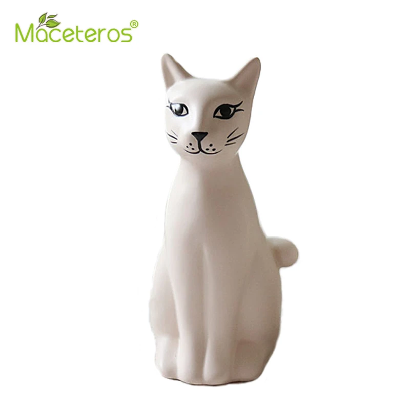 

Nordic Matte White Ceramic Hand-painted Cat Vase Modern Handicraft Gardening Flower Arrangement Vase Home Decoration Supplies
