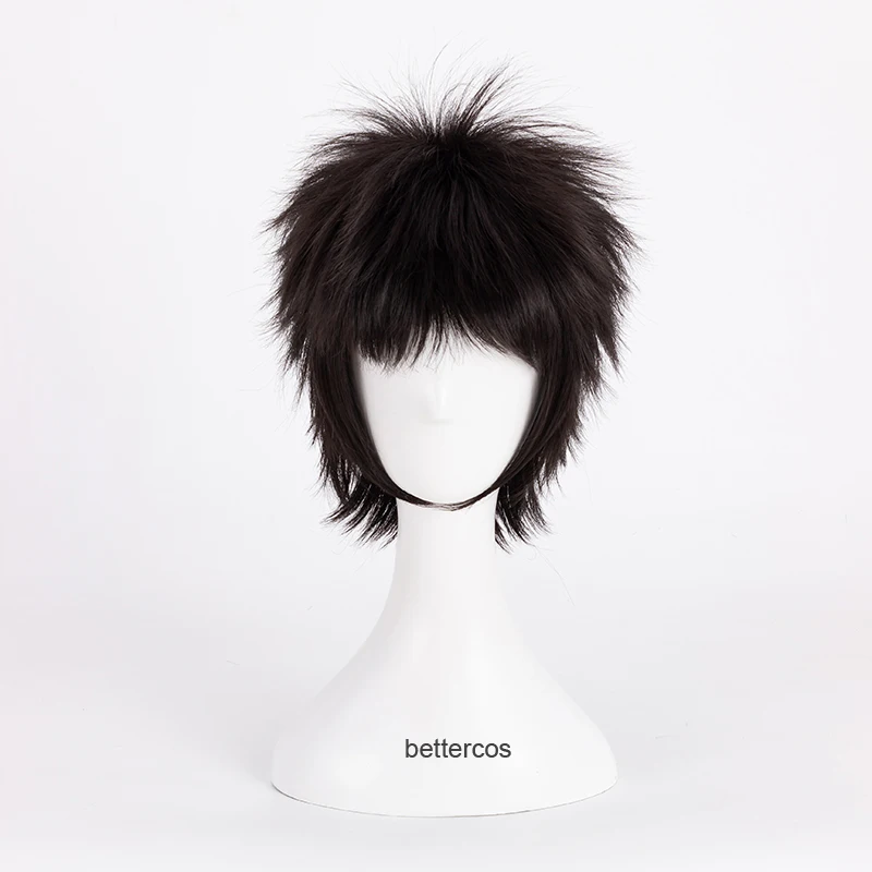 Парик для косплея Trafalgar D термостойкий синтетический с короткими черными