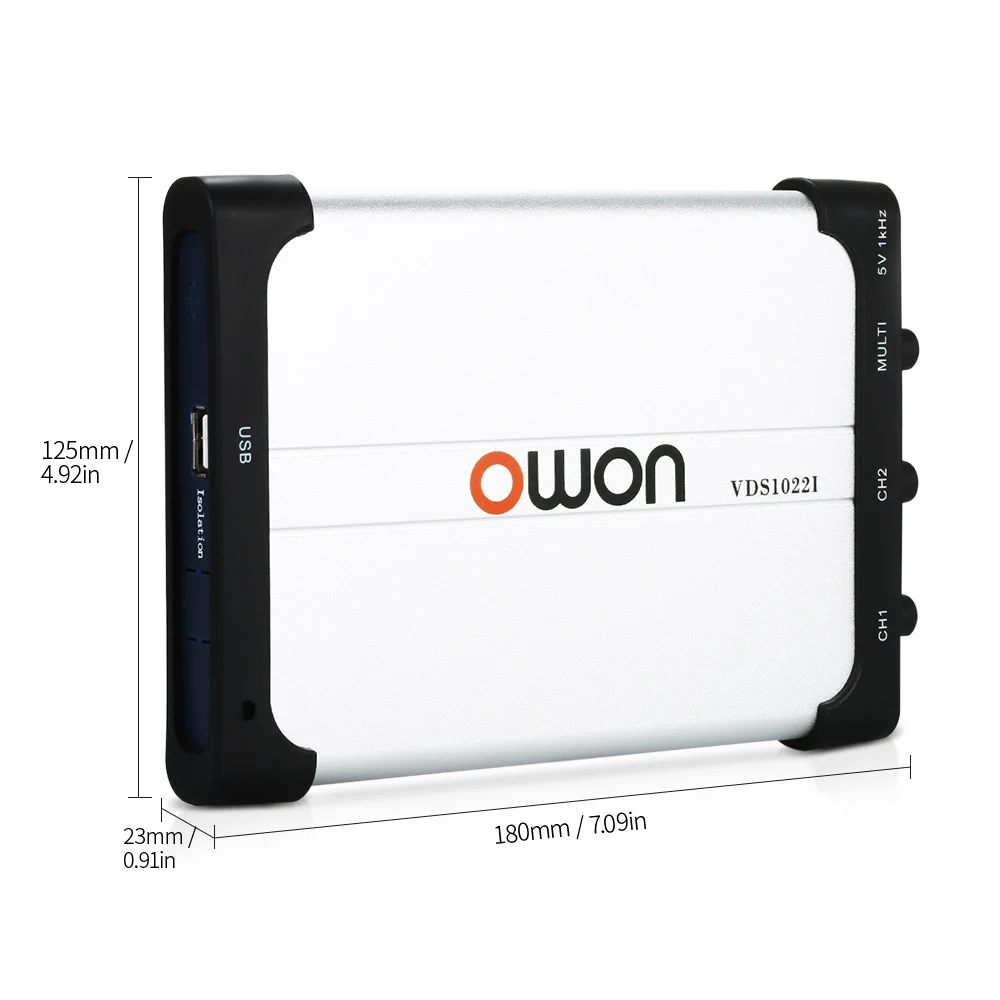 Двухканальный осциллограф Owon VDS1022I осциллографы ПК для виртуального USB
