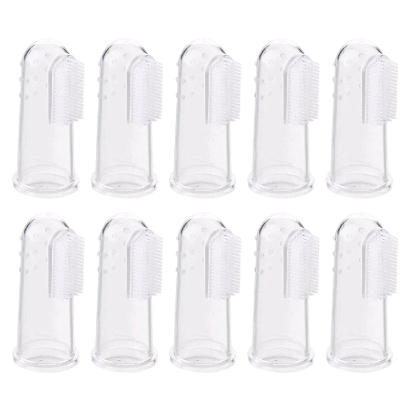 

10PCS Silicon Children's Toothbrush Finger Baby Toothbrush Deciduous Tooth Brush for Infant Soft Teeth Clear Baby Brush